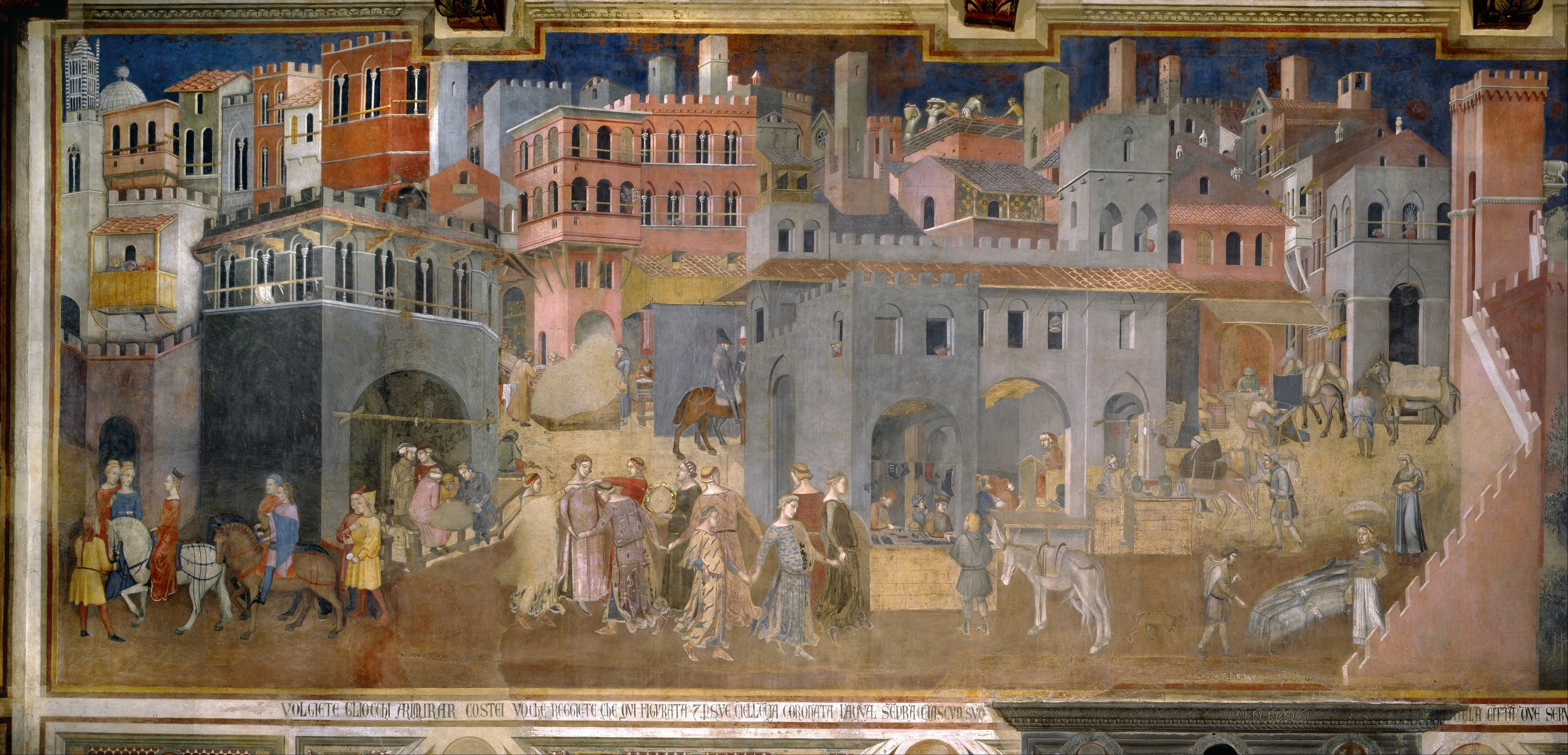 Ambrogio Lorenzetti, Effects of Good Government in the City, 1338–1339